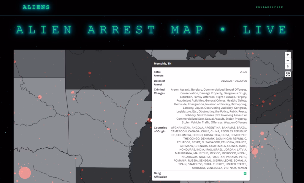 Casa Blanca lanza polémica página que llama “aliens” a inmigrantes y anuncia más de 2 mil arrestos migratorios en Memphis